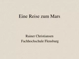 eine reise zum mars