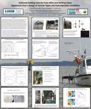 Sediment Settling Velocity from ADVs and Settling T ubes: