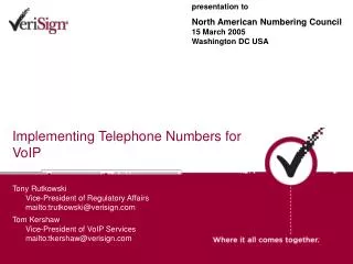 Implementing Telephone Numbers for VoIP