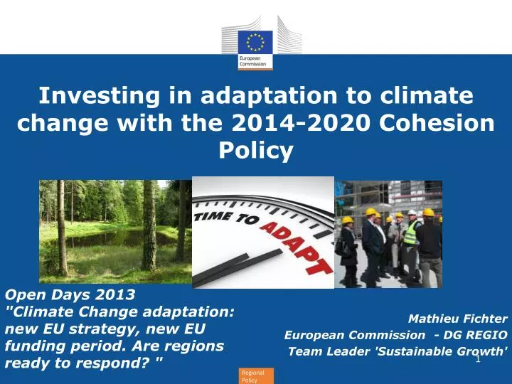 investing in adaptation to climate change with the 2014 2020 cohesion policy