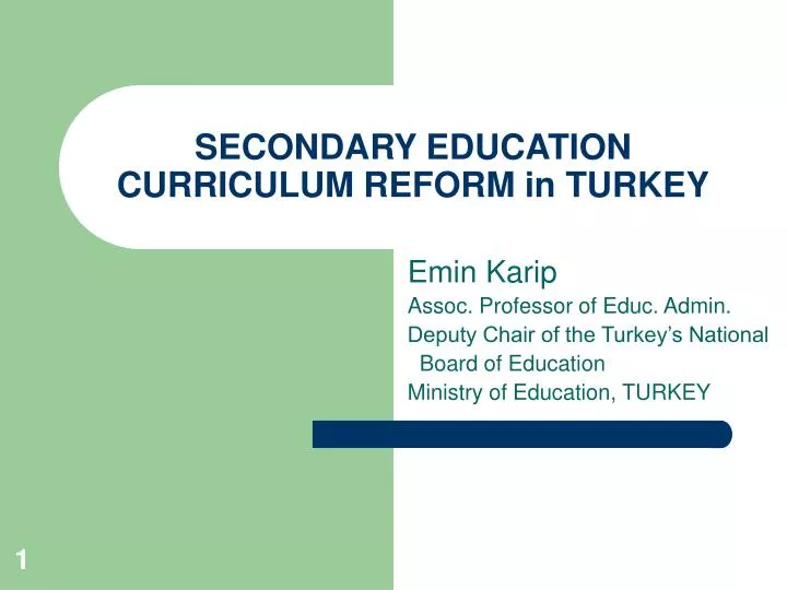 secondary education curriculum reform in turkey