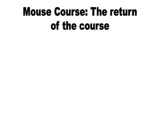 Mouse Course: The return of the course