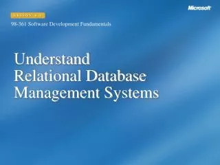Understand Relational Database Management Systems