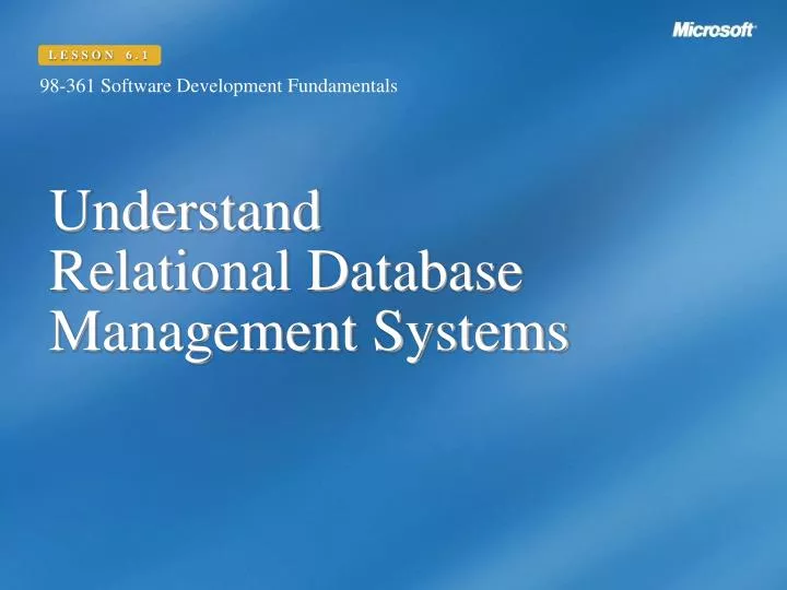 understand relational database management systems