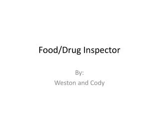 Food/Drug Inspector