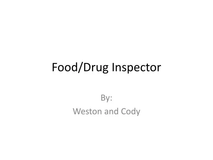 food drug inspector