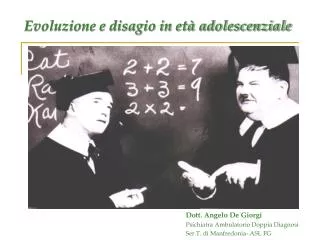 evoluzione e disagio in et adolescenziale