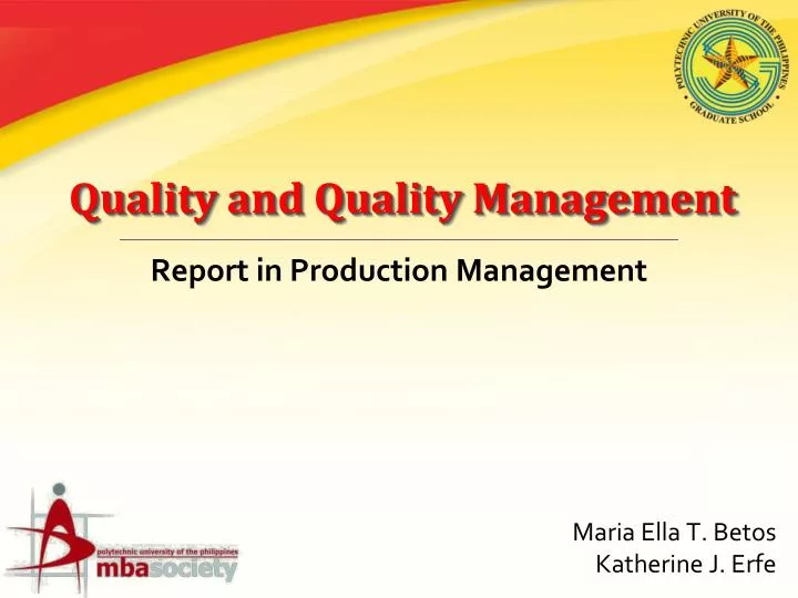 quality and quality management