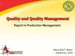 Quality and Quality Management - slide 1