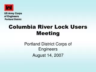 Columbia River Lock Users Meeting