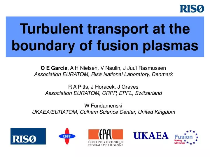 turbulent transport at the boundary of fusion plasmas