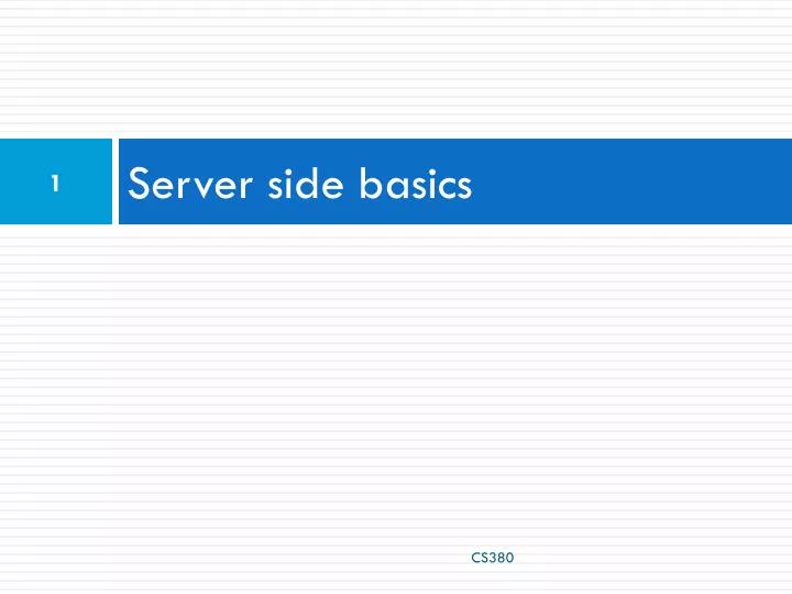 server side basics