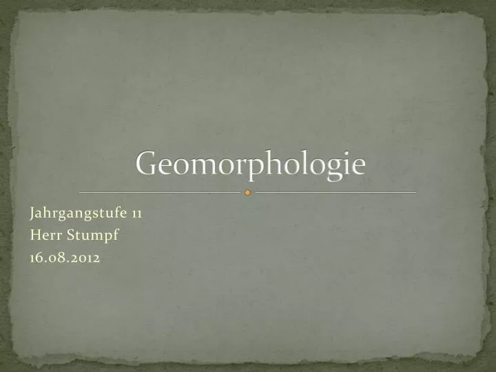 geomorphologie