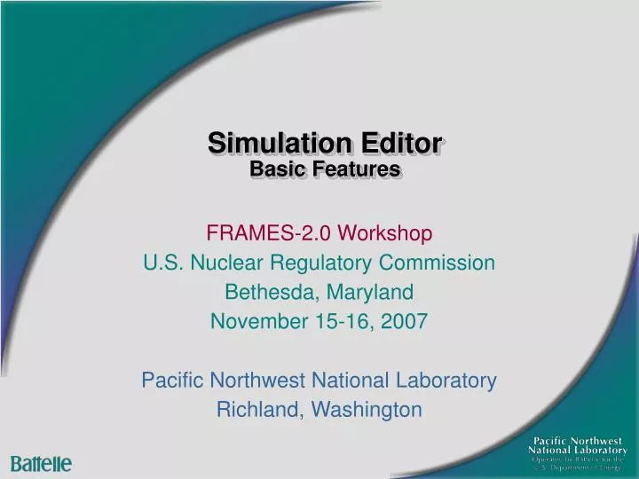 simulation editor basic features