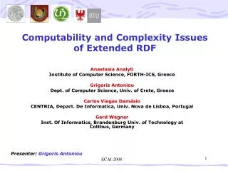 Computability and Complexity Issues of Extended RDF