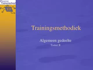 trainingsmethodiek