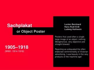 Sachplakat or Object Poster