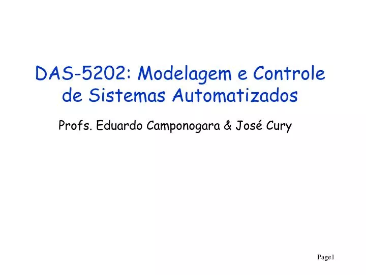 das 5202 modelagem e controle de sistemas automatizados