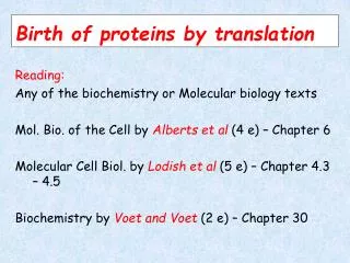 Birth of proteins by translation