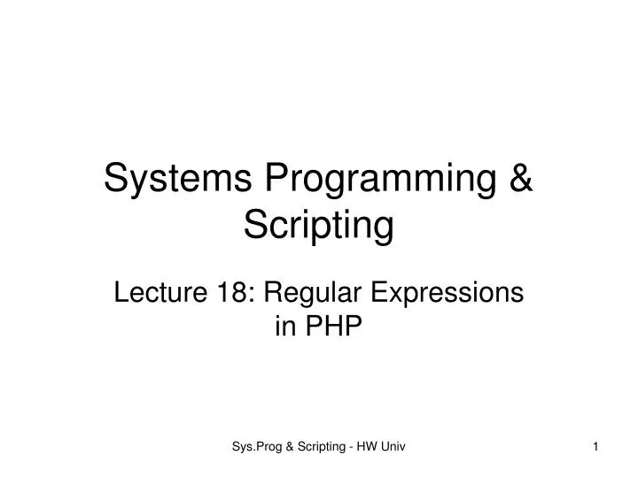 lecture 18 regular expressions in php