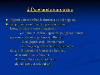 2.Popoarele europene