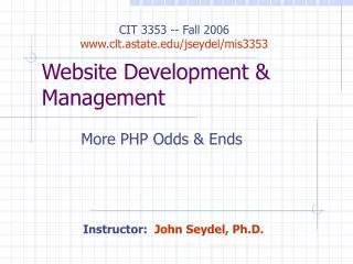 Website Development &amp; Management