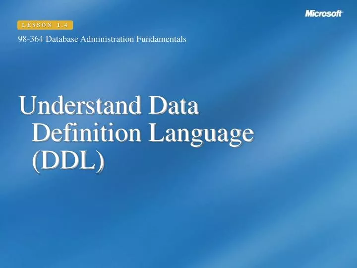 understand data definition language ddl