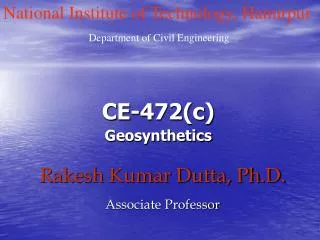 Rakesh Kumar Dutta, Ph.D. Associate Professor