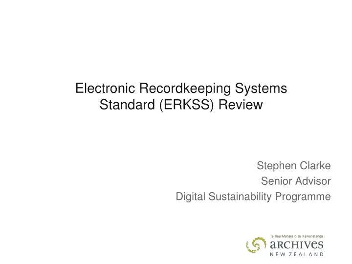 electronic recordkeeping systems standard erkss review