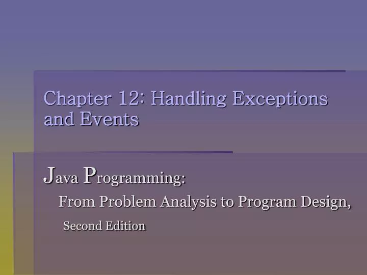 chapter 12 handling exceptions and events