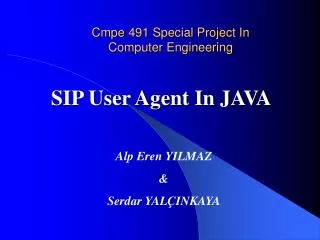 Cmpe 491 Special Project In Computer Engineering