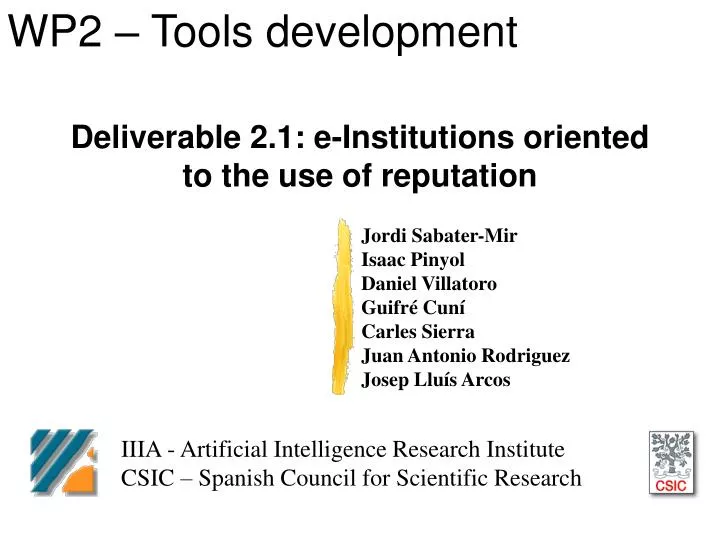 deliverable 2 1 e institutions oriented to the use of reputation