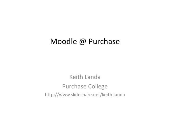 moodle @ purchase