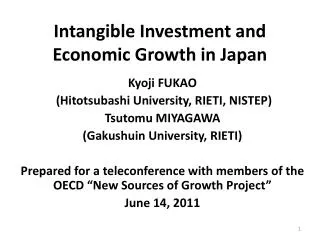 Intangible Investment and Economic Growth in Japan