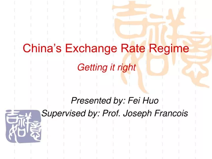 china s exchange rate regime getting it right
