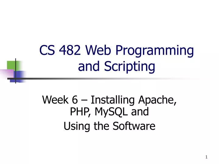 cs 482 web programming and scripting