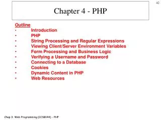 Chapter 4 - PHP