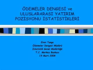 demeler denges ve uluslararasi yatirim poz syonu stat st kler