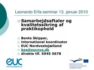 leonardo erfa seminar 13 januar 2010