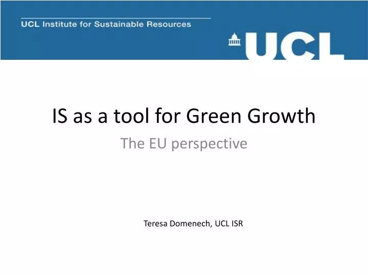 is as a tool for green growth