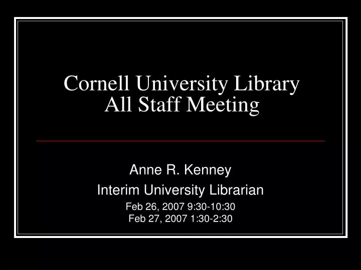 cornell university library all staff meeting