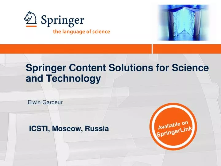 springer content solutions for science and technology