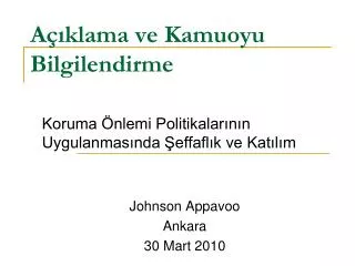 a klama ve kamuoyu bilgilendirme