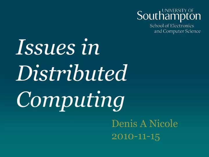 issues in distributed computing