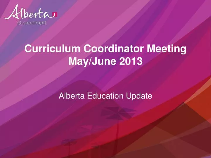 curriculum coordinator meeting may june 2013