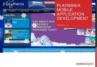 playmania mobile application development Proposal v1.0
