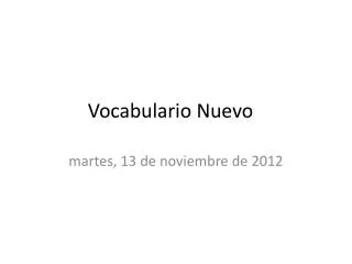 vocabulario nuevo