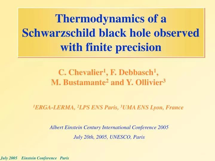 thermodynamics of a schwarzschild black hole observed with finite precision