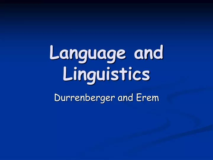 language and linguistics