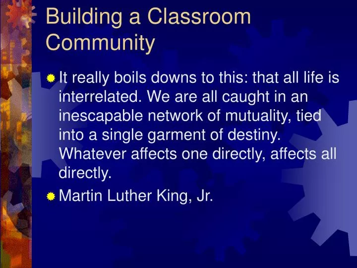 building a classroom community